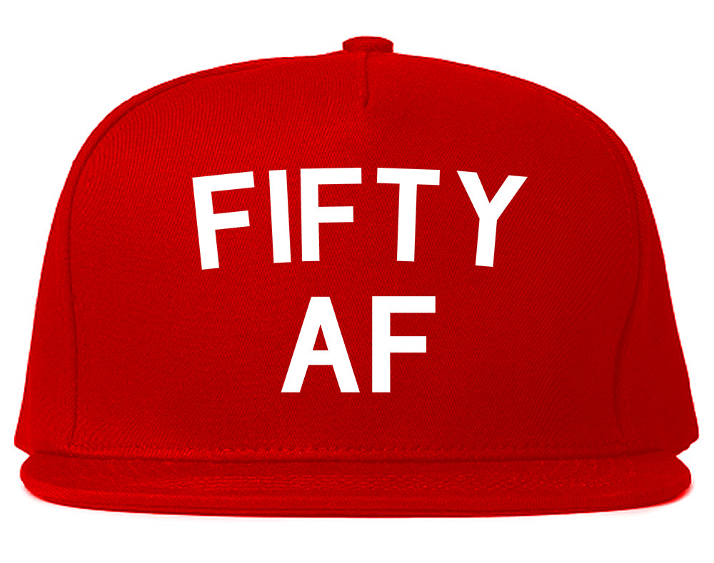 Fifty AF Birthday Gift Red Snapback Hat
