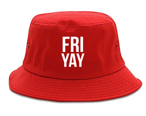 Fri Yay Friday Weekend Teacher Red Bucket Hat