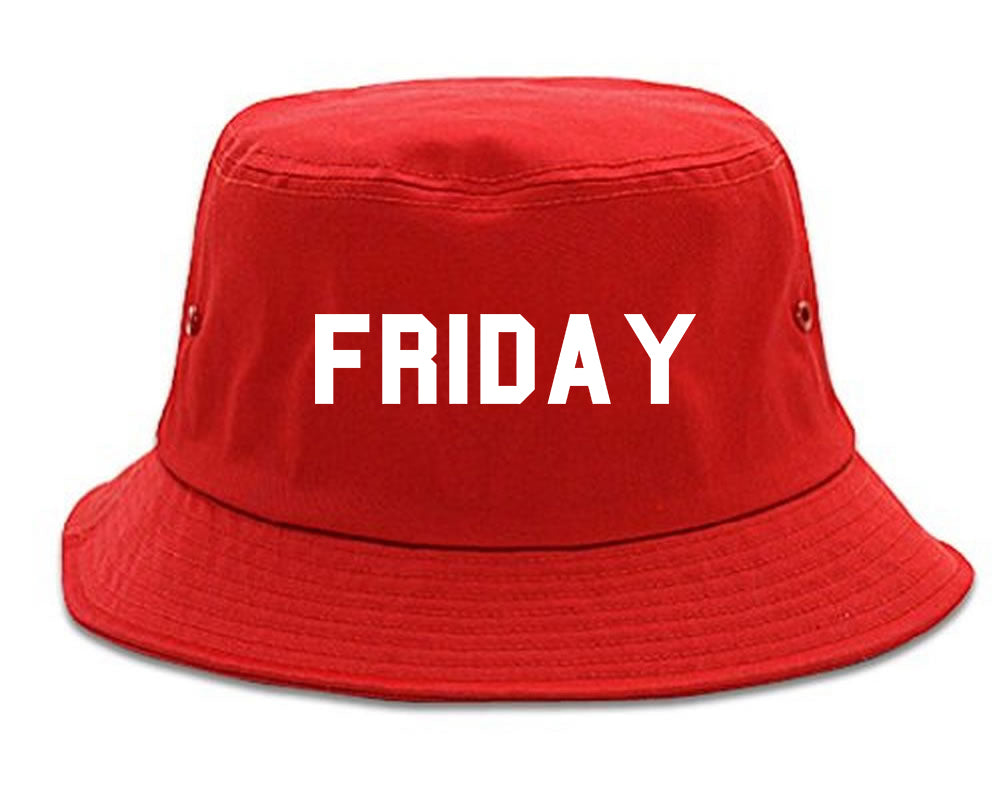 Friday Days Of The Week red Bucket Hat