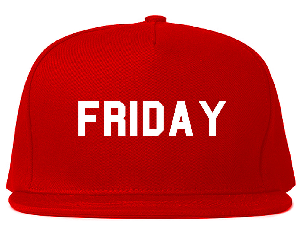 Friday Days Of The Week Red Snapback Hat