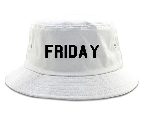 Friday Days Of The Week white Bucket Hat