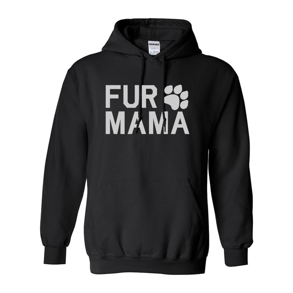 Fur Mama Dog Mom Black Pullover Hoodie