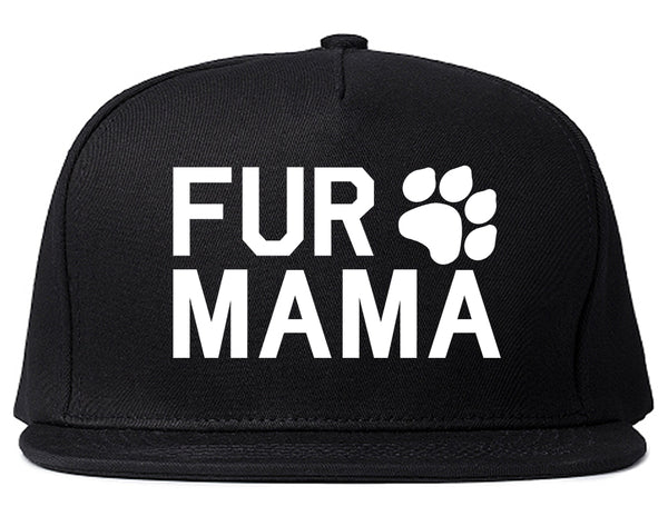 Fur Mama Dog Mom Black Snapback Hat