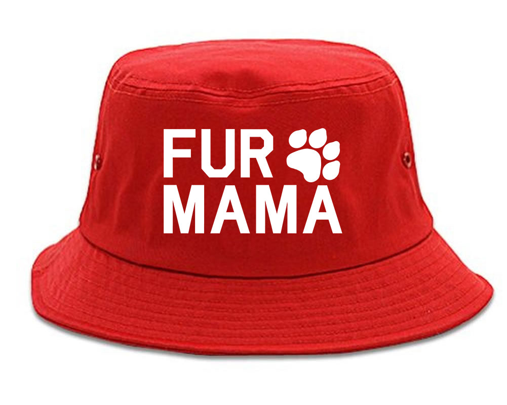 Fur Mama Dog Mom Red Bucket Hat