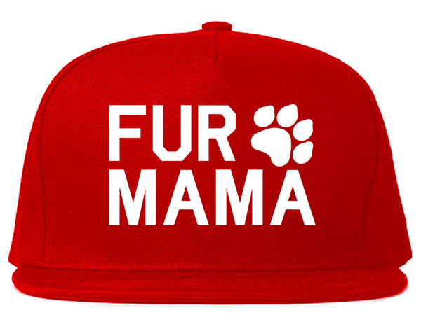 Fur Mama Dog Mom Red Snapback Hat