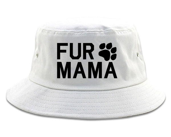 Fur Mama Dog Mom White Bucket Hat