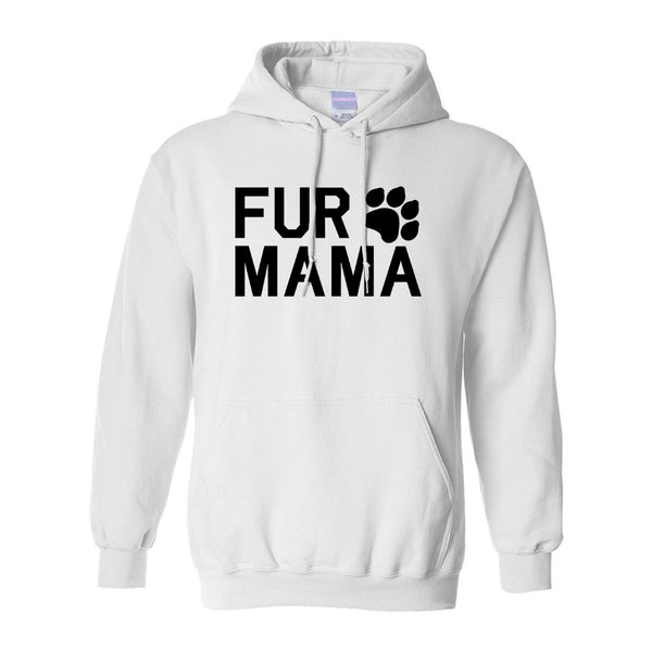 Fur Mama Dog Mom White Pullover Hoodie