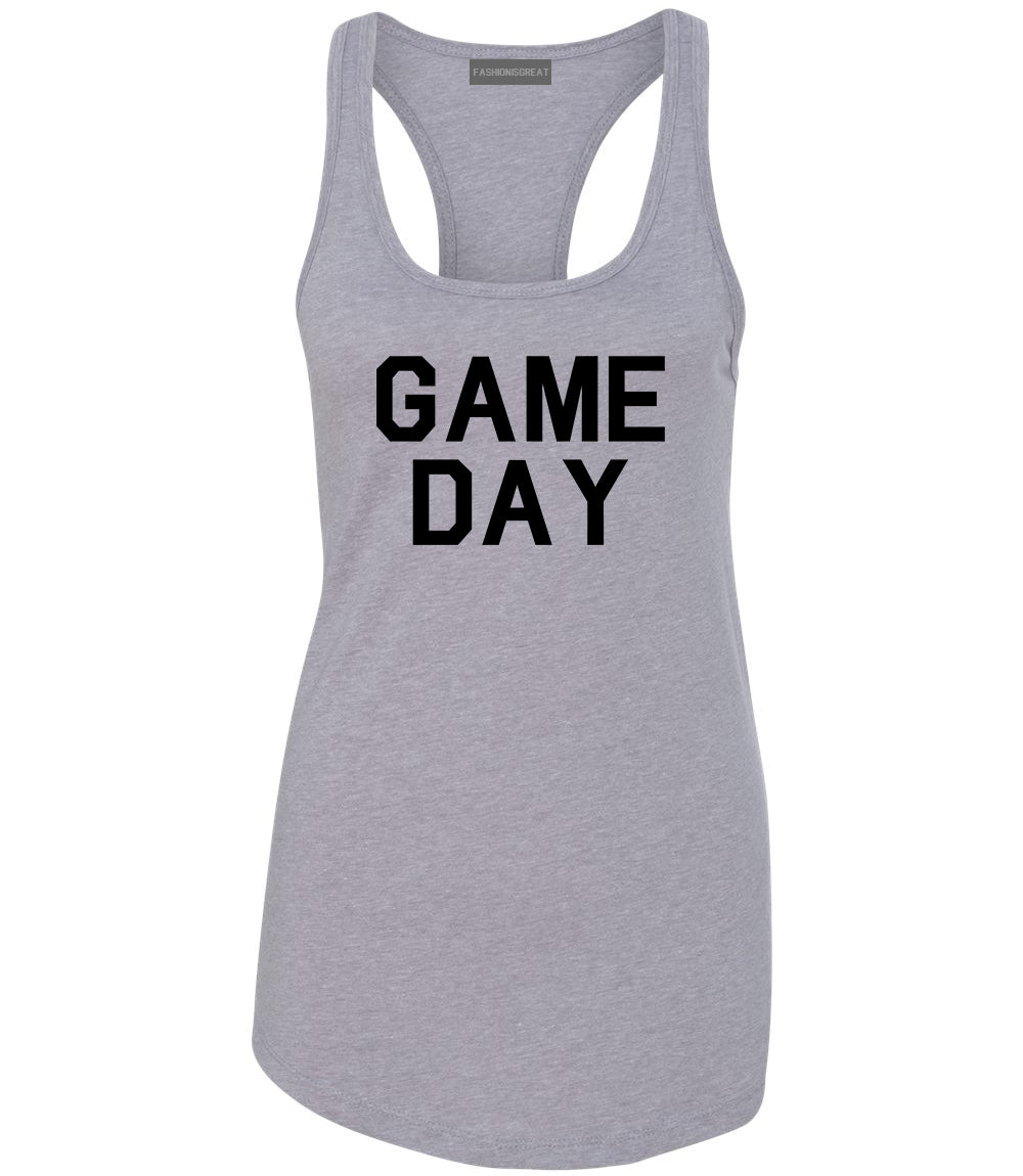 Game Day Sports Grey Racerback Tank Top