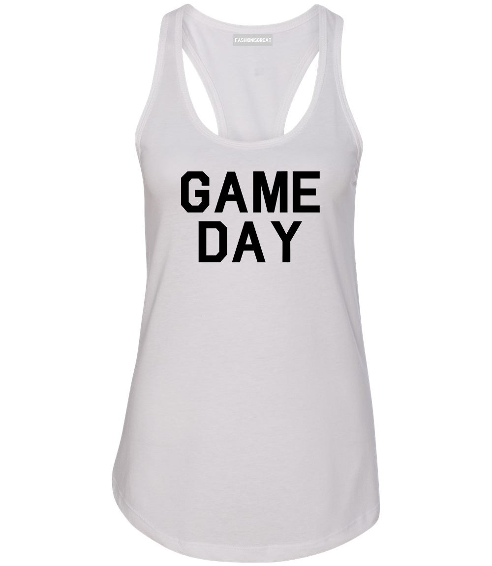 Game Day Sports White Racerback Tank Top
