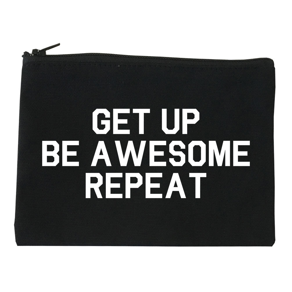 Get Up Be Awesome Repeat Black Makeup Bag