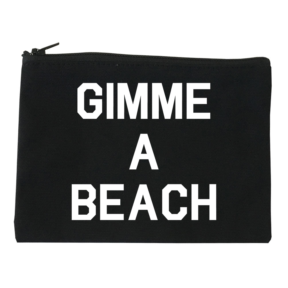 Gimme A Beach Funny Vacation Black Makeup Bag