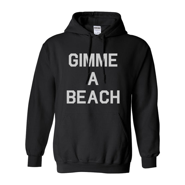 Gimme A Beach Funny Vacation Black Pullover Hoodie