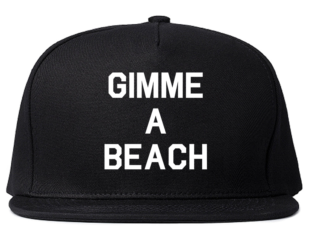 Gimme A Beach Funny Vacation Black Snapback Hat