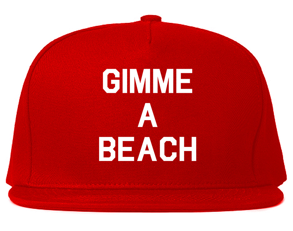 Gimme A Beach Funny Vacation Red Snapback Hat