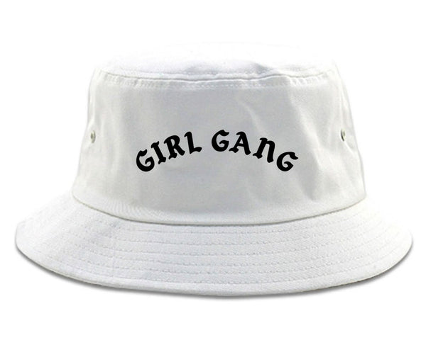 Girl Gang Squad Bucket Hat White