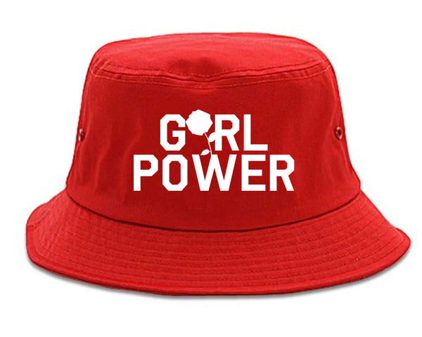 Girl Power Rose Bucket Hat Red