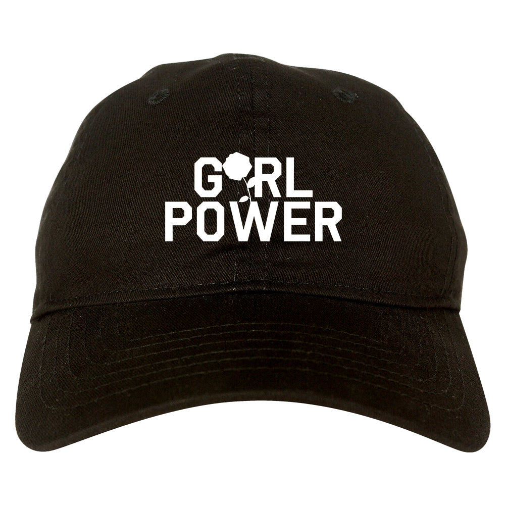 Girl Power Rose Dad Hat Black