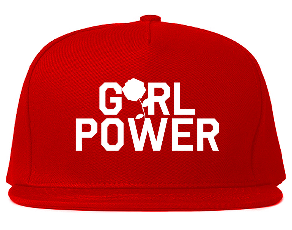 Girl Power Rose Snapback Hat Red