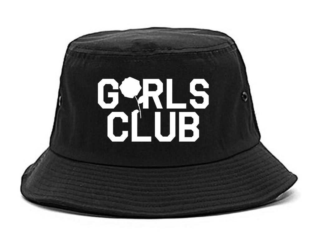 Girls Club Rose Bucket Hat Black