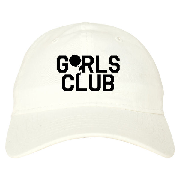 Girls Club Rose Dad Hat White