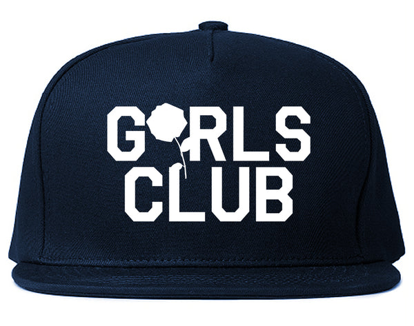 Girls Club Rose Snapback Hat Blue