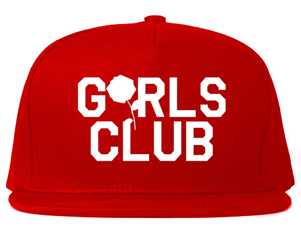 Girls Club Rose Snapback Hat Red