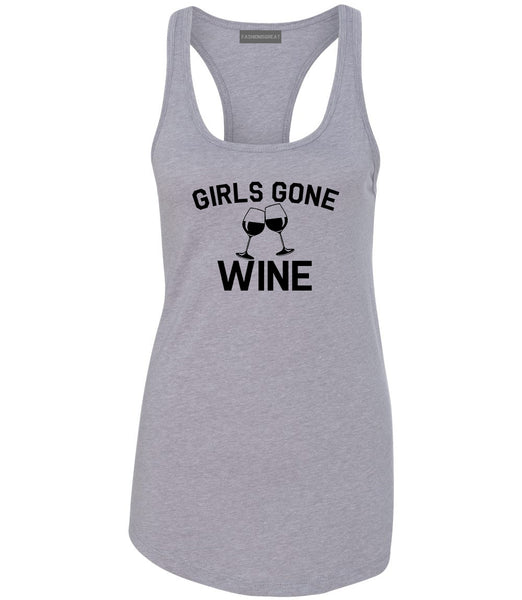 Girls Gone Wine Funny Bachelorette Party Grey Racerback Tank Top