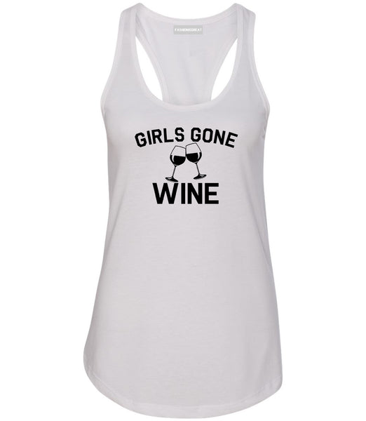 Girls Gone Wine Funny Bachelorette Party White Racerback Tank Top