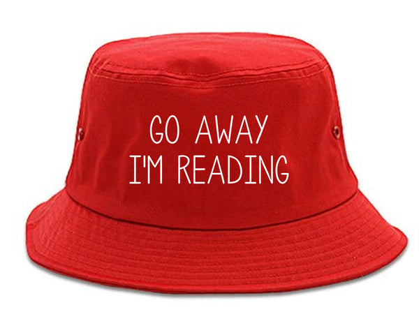 Go Away Im Reading Red Bucket Hat