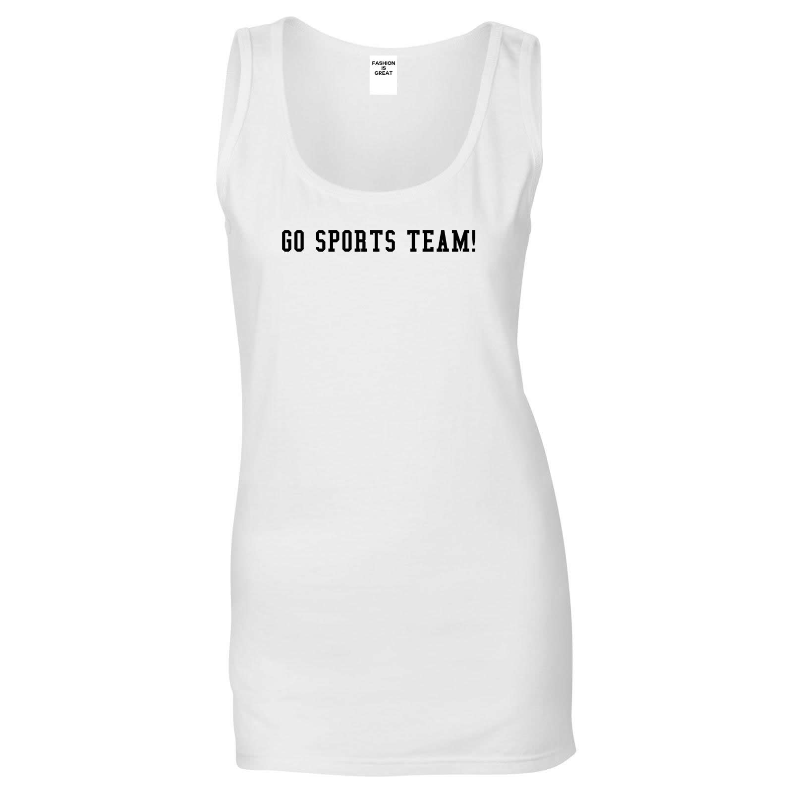 Go Sports Team White Tank Top