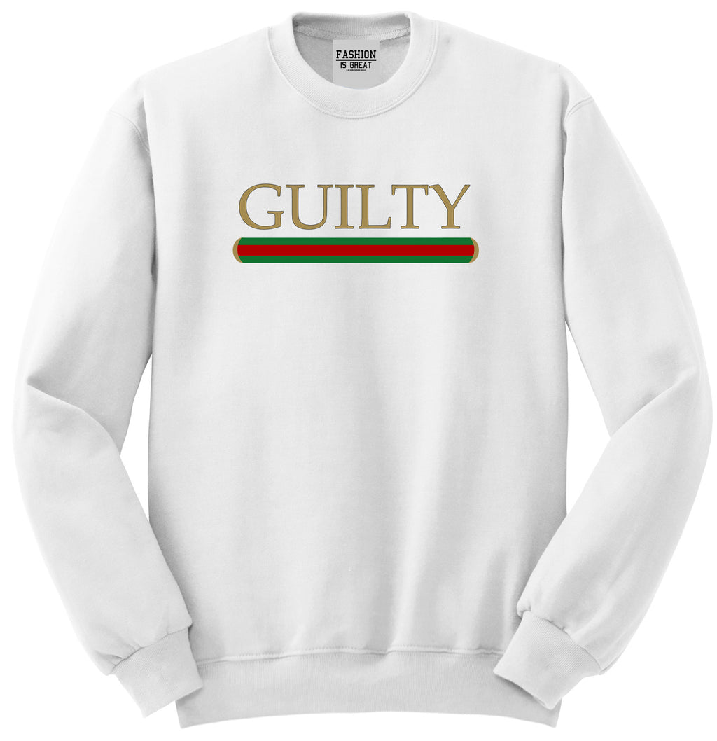 Guilty Fashion Unisex Crewneck Sweatshirt White