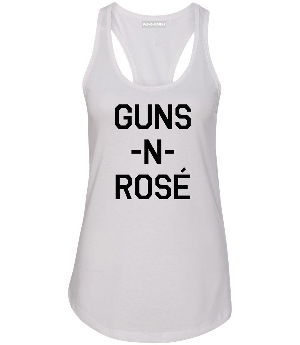 Guns And Rose Funny Concert White Racerback Tank Top