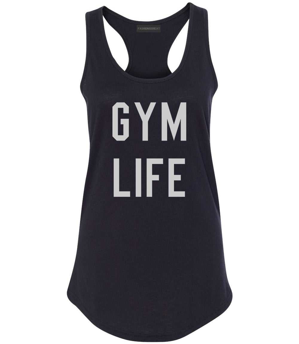 Gym Life Black Racerback Tank Top