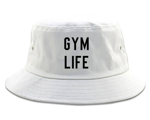 Gym Life White Bucket Hat