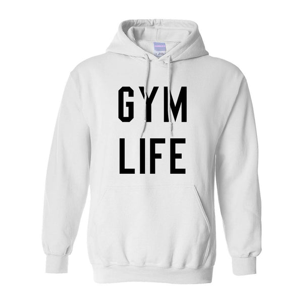 Gym Life White Pullover Hoodie