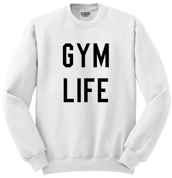 Gym Life White Crewneck Sweatshirt