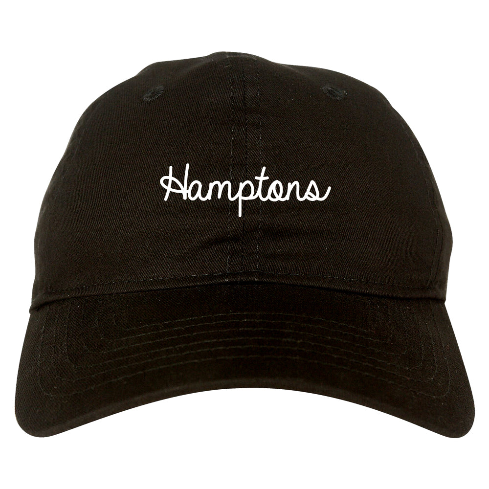 Hamptons NY Script Chest black dad hat