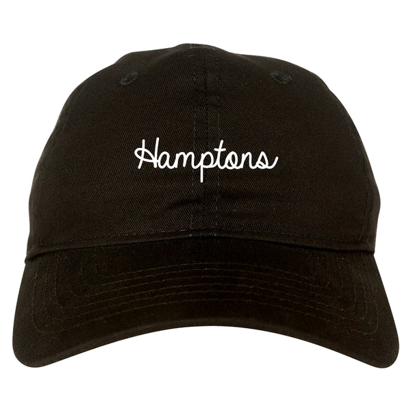 Hamptons NY Script Chest black dad hat