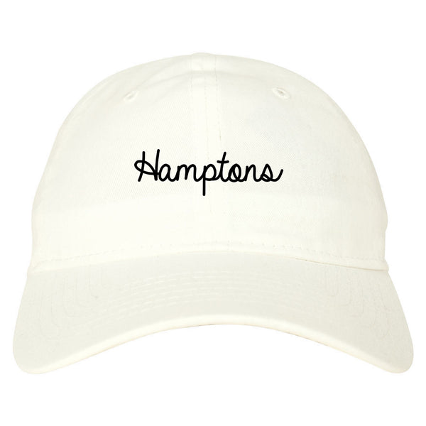 Hamptons NY Script Chest white dad hat