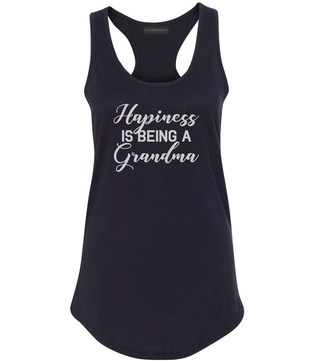 Happiness Is Being A Grandma Black Womens Racerback Tank Top