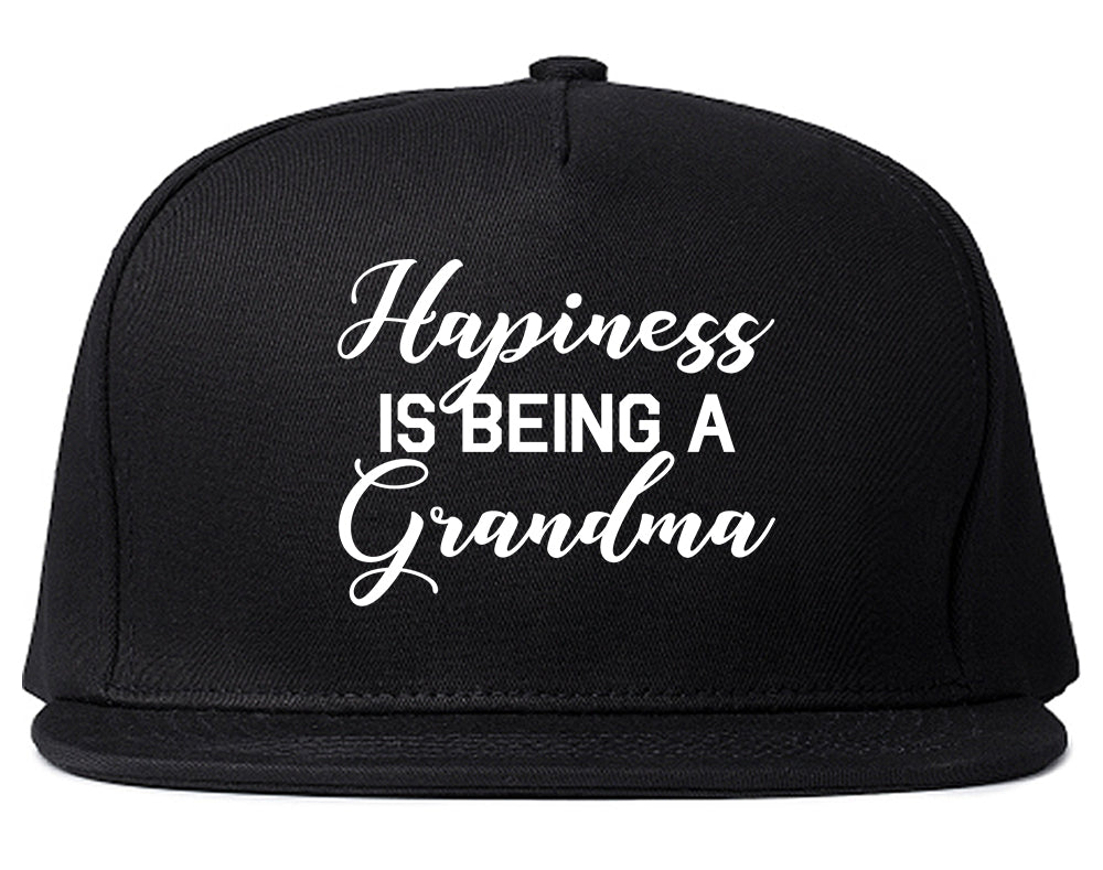 Happiness Is Being A Grandma Black Snapback Hat
