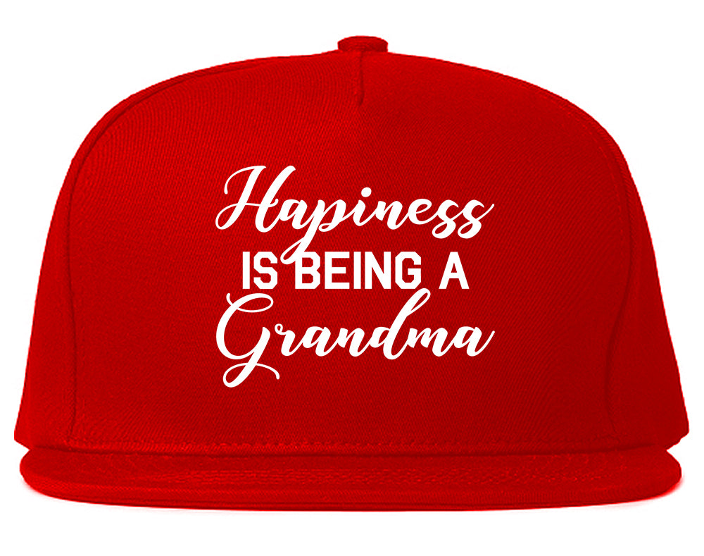 Happiness Is Being A Grandma Red Snapback Hat