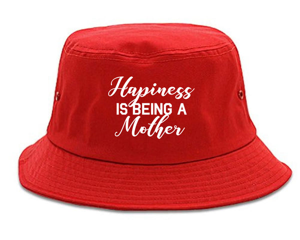 Happiness Is Being A Mother red Bucket Hat