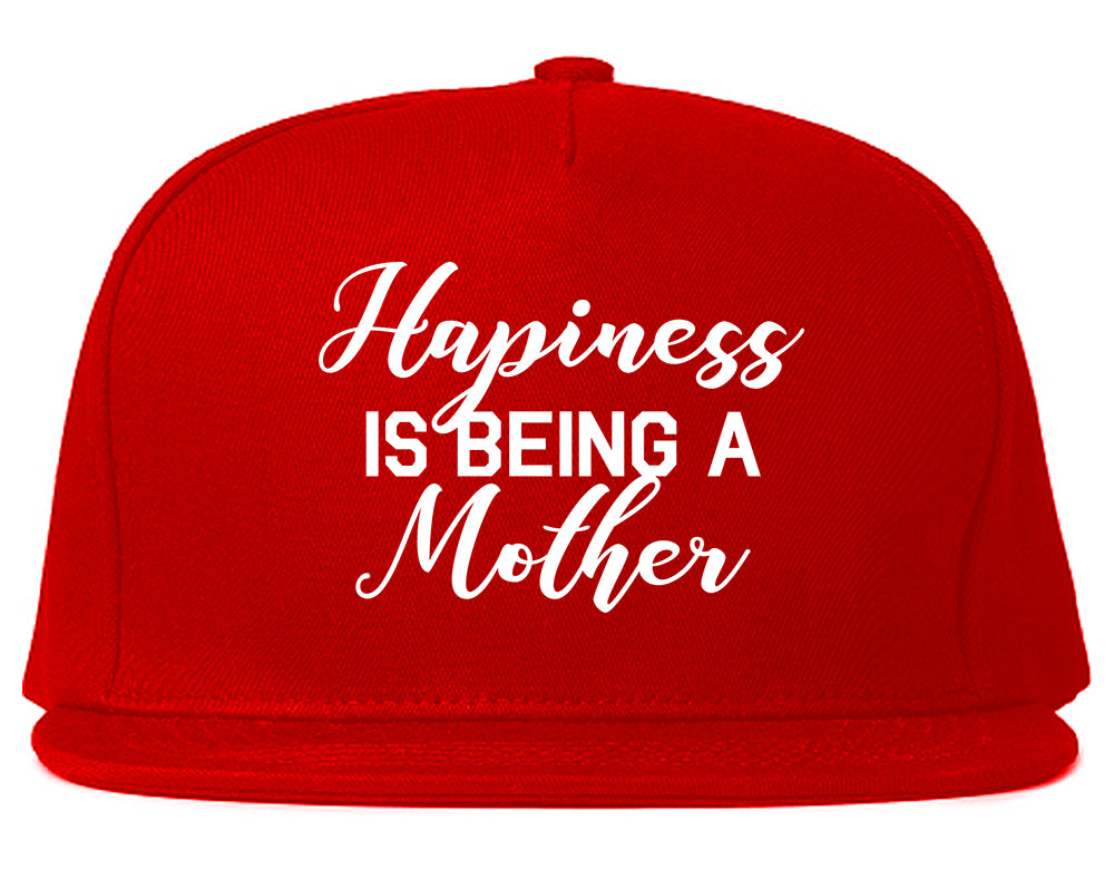 Happiness Is Being A Mother Red Snapback Hat