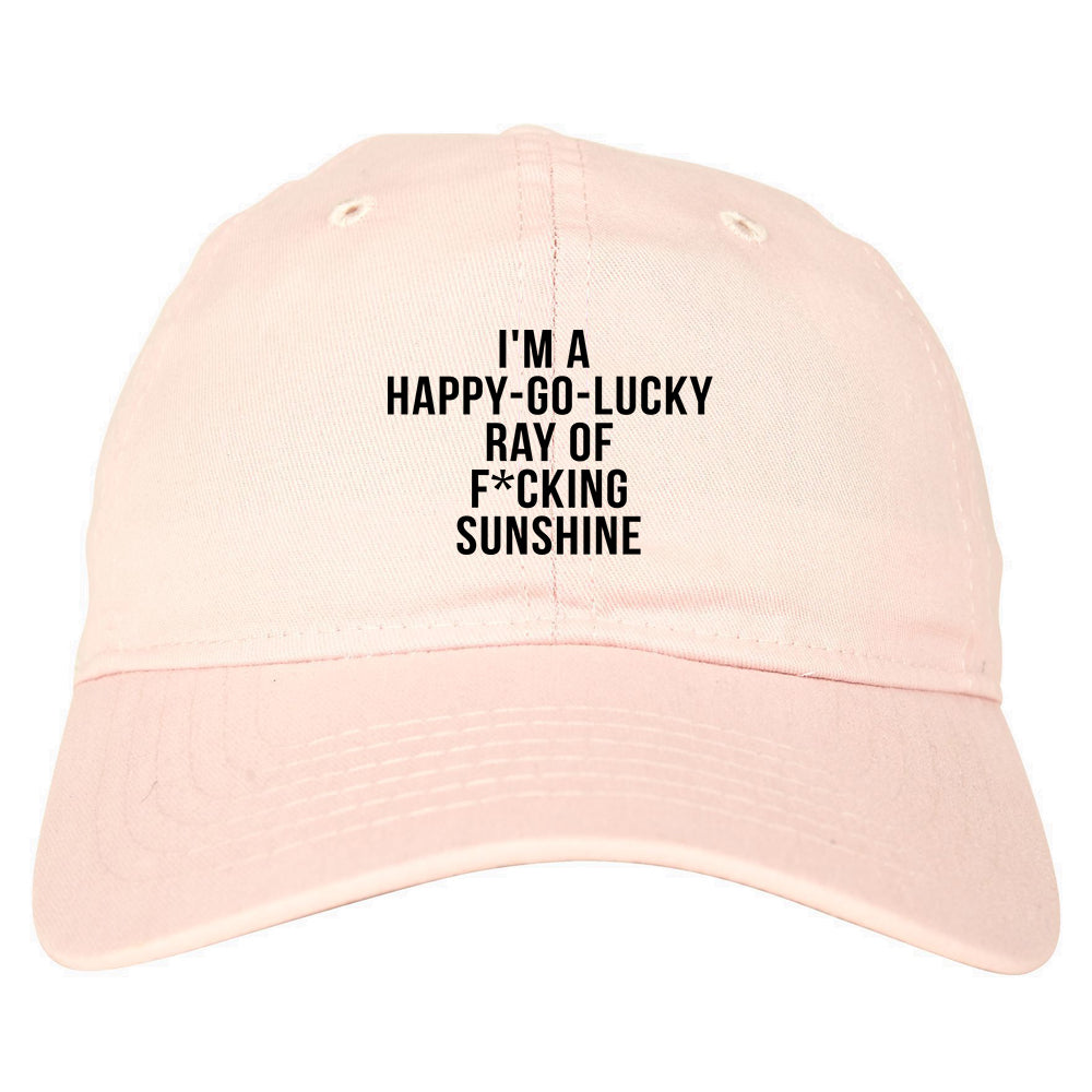 Happy Go Lucky Dad Hat Pink