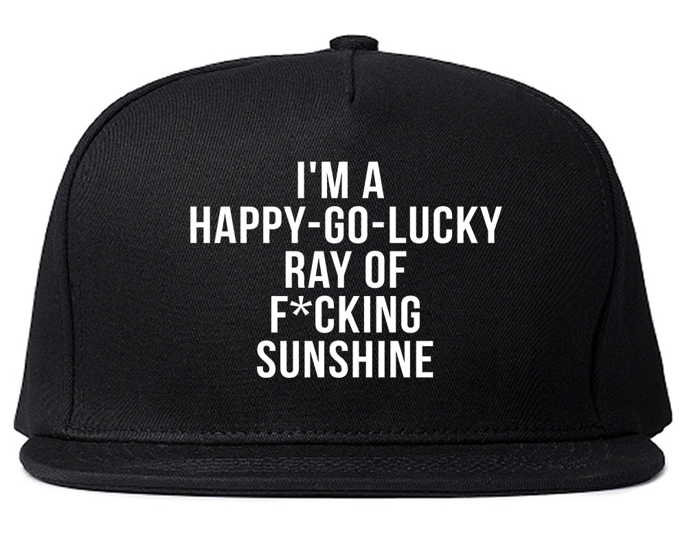 Happy Go Lucky Snapback Hat Black