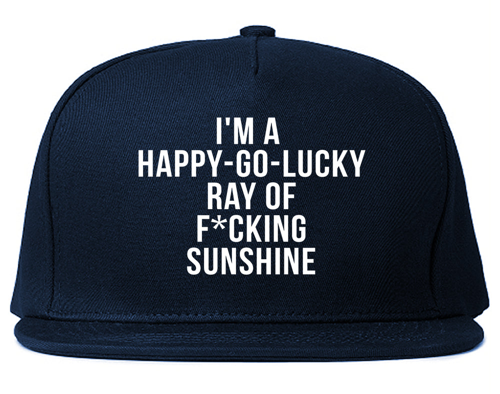 Happy Go Lucky Snapback Hat Blue