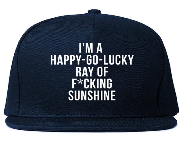 Happy Go Lucky Snapback Hat Blue
