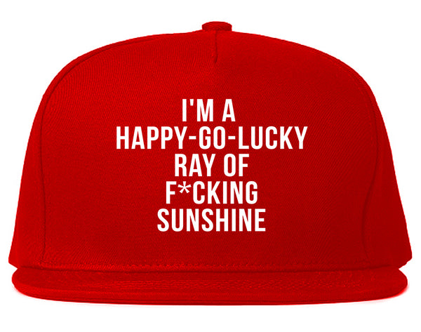 Happy Go Lucky Snapback Hat Red