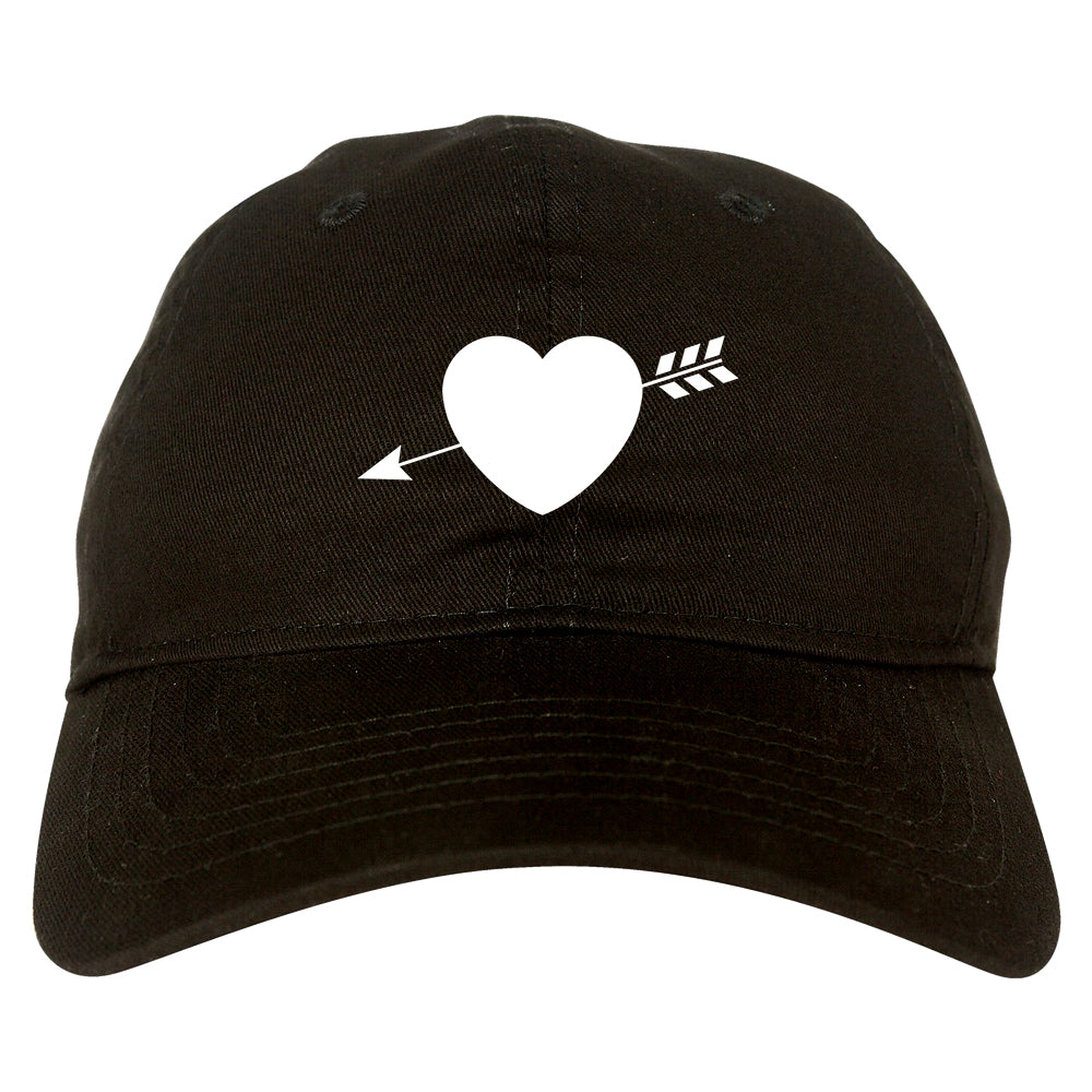 Heart Arrow Cupid Chest black dad hat